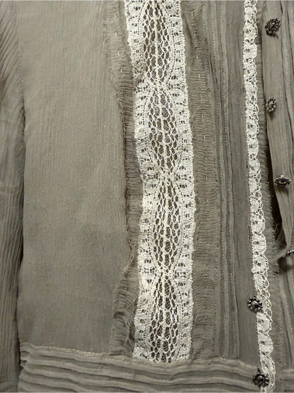 Elie Tahari 100% Silk Lace Trim Blouse | Size Small - Picture 7 of 11